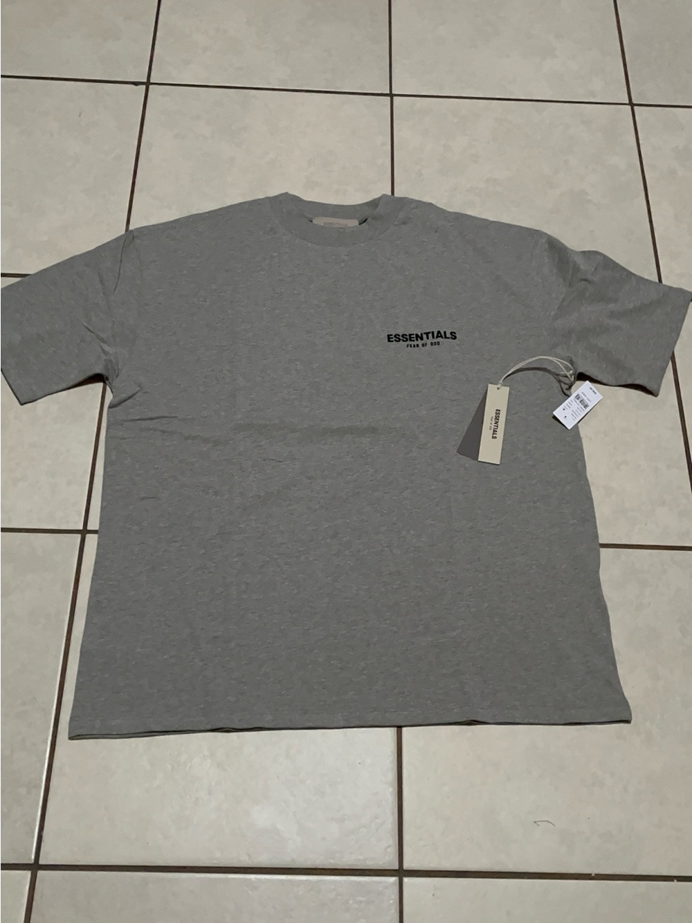 Essentials Short Sleeve Crewneck Tee in Heather Gray